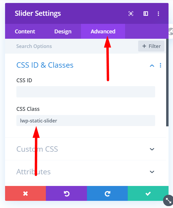 Divi Slider Custom CSS Class