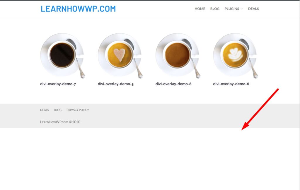 White space below footer in Divi theme