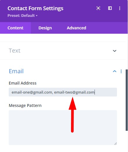 Multiple recipient email addresses divi contact form