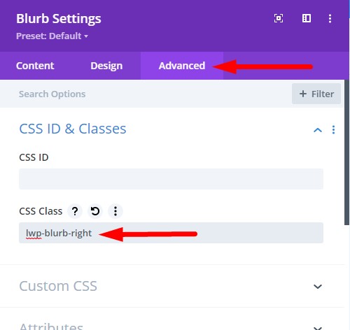 Divi Blurb icon right css class