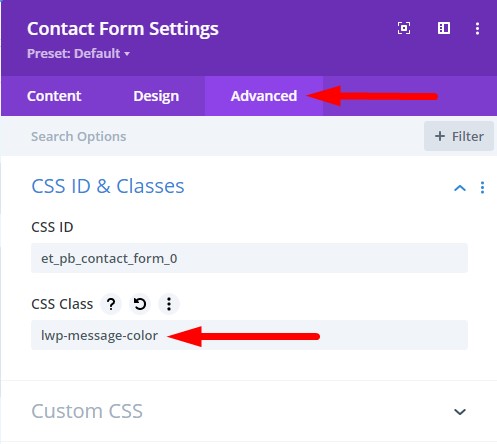 Contact Form Module CSS Class